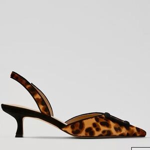 POINTY TOE HAIRCALF BUCKLE SLINGBACK PUMP ANN TAYLOR NWT